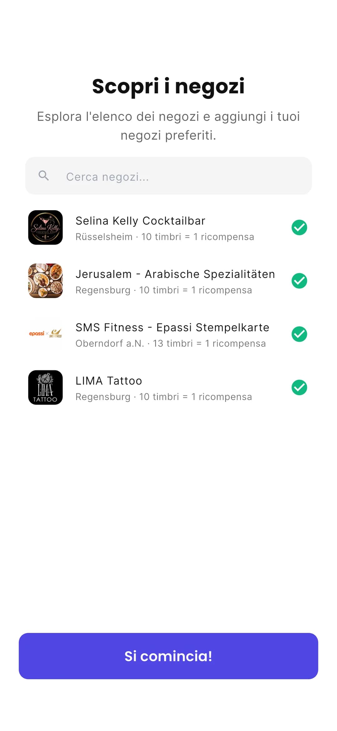 App Stempely: elenco dei negozi aderenti