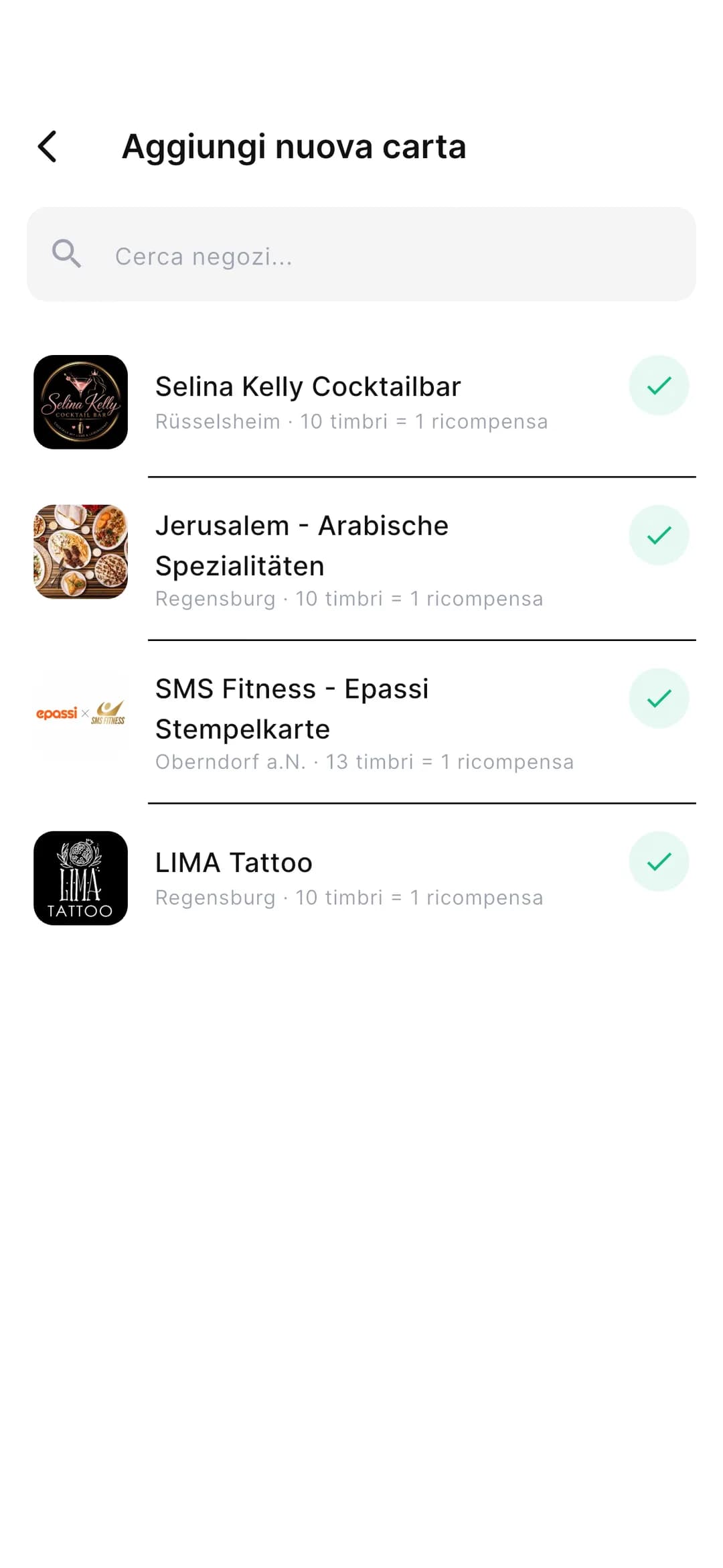 App Stempely: elenco dei negozi aderenti